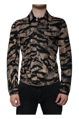 Tiger Button Down Collared Jacket