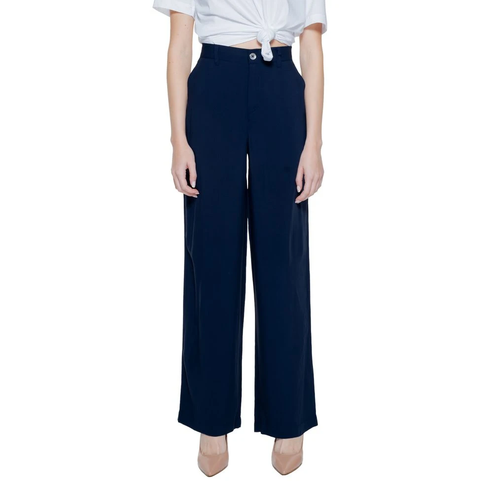 Street One Women's Blue Wide Trousers, Xs L32, Viscose Palazzo Trousers Collection