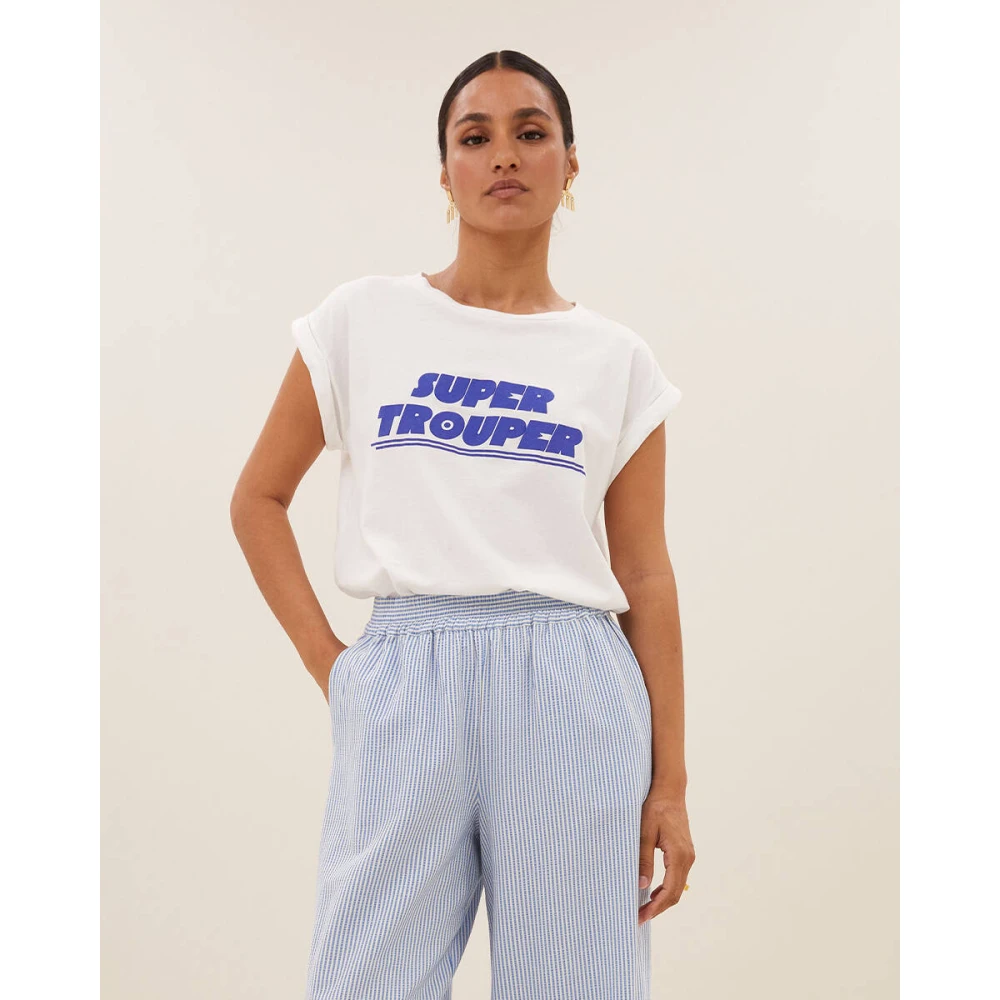 By-Bar Thelma Super Trouper Top White Dames