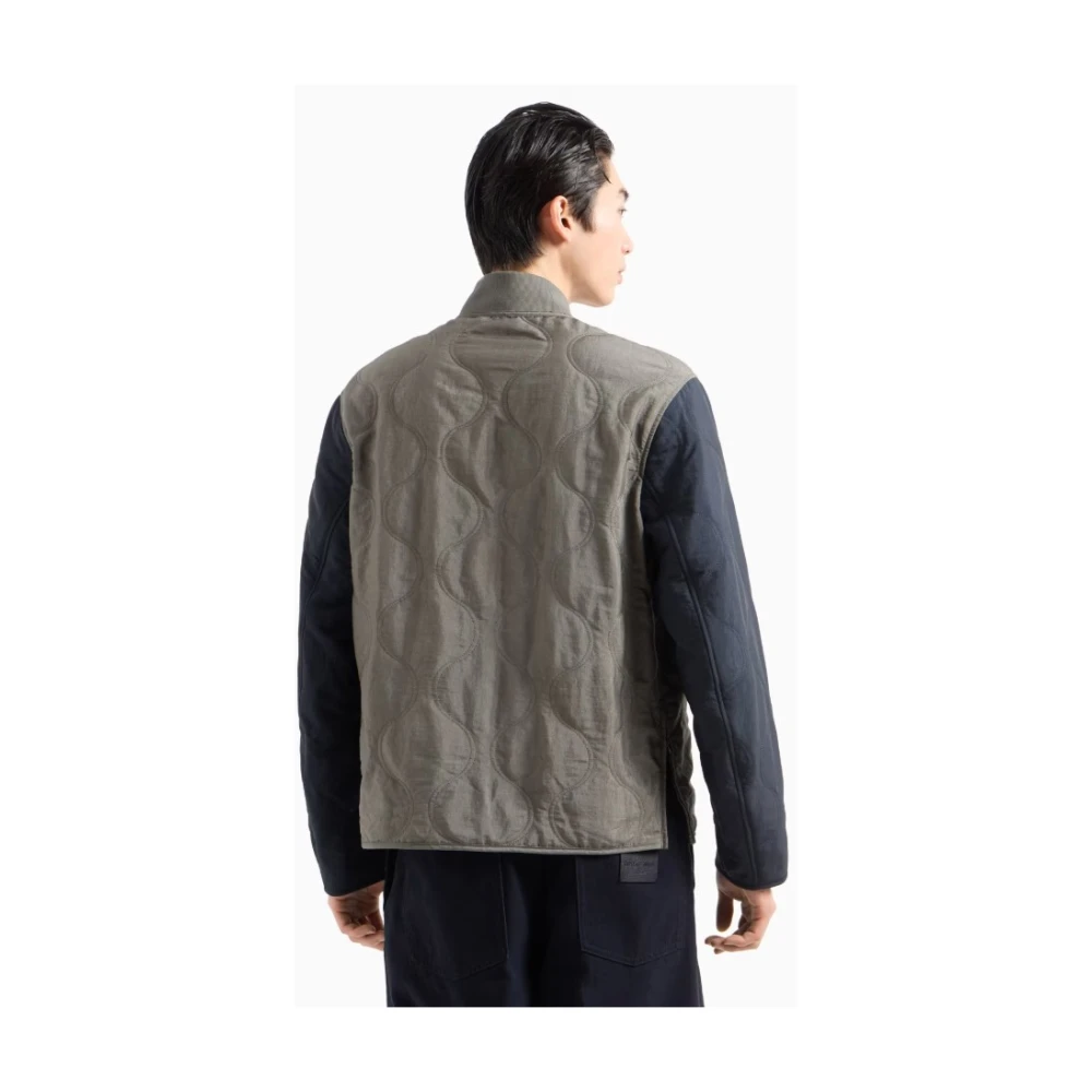 Emporio Armani Gewatteerde Bomberjack Grijs Gray Heren