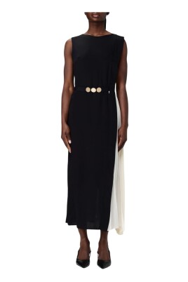 elegant-pleated-twotone-dress