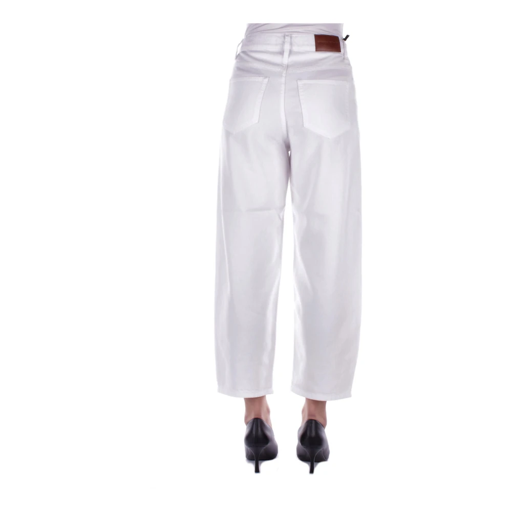 pinko Witte Broek met Rits en Zakken White Dames