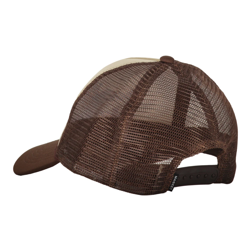 Market Baseballpet met reliëflogo Brown Heren