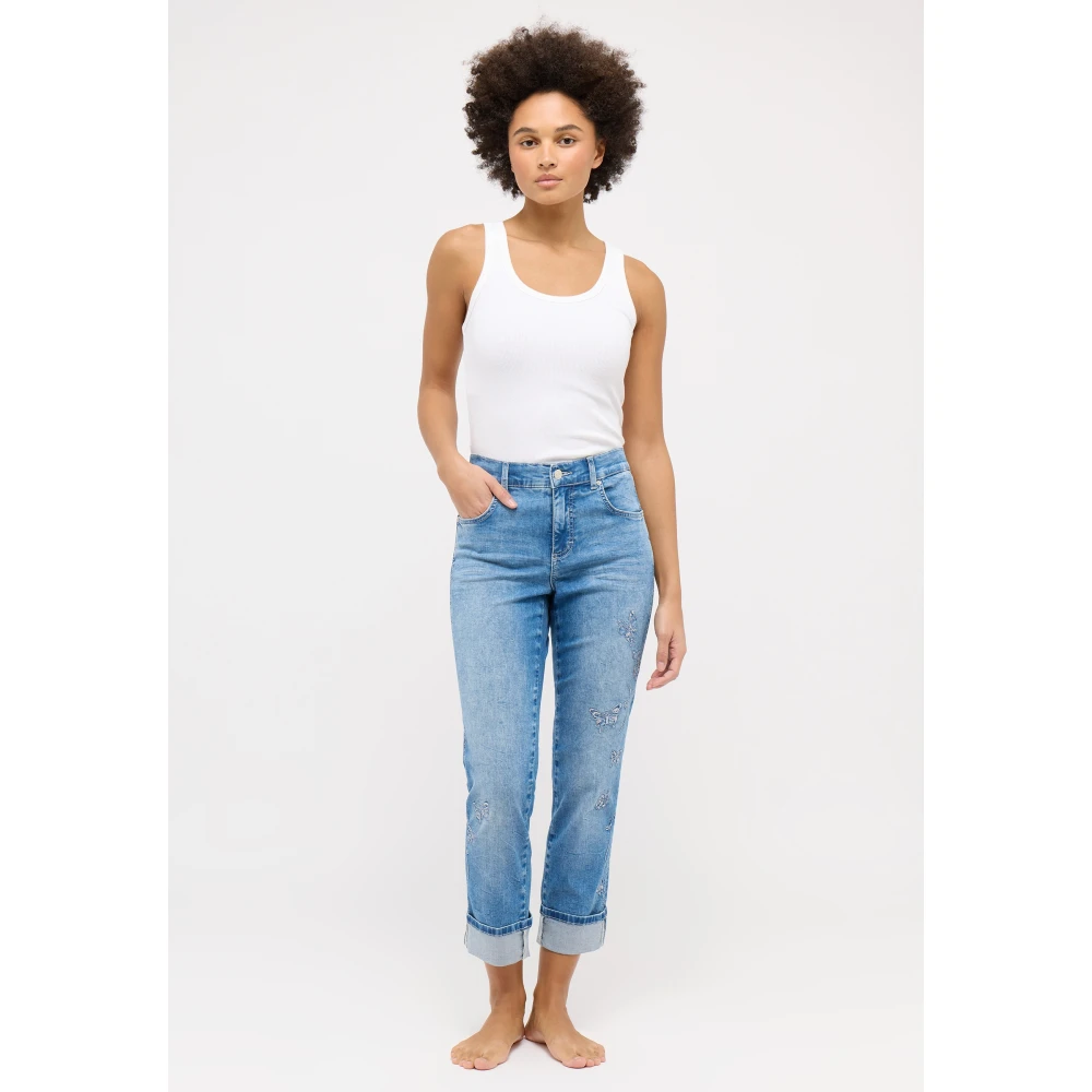 Angels Vlinder Crop Top Blue Dames