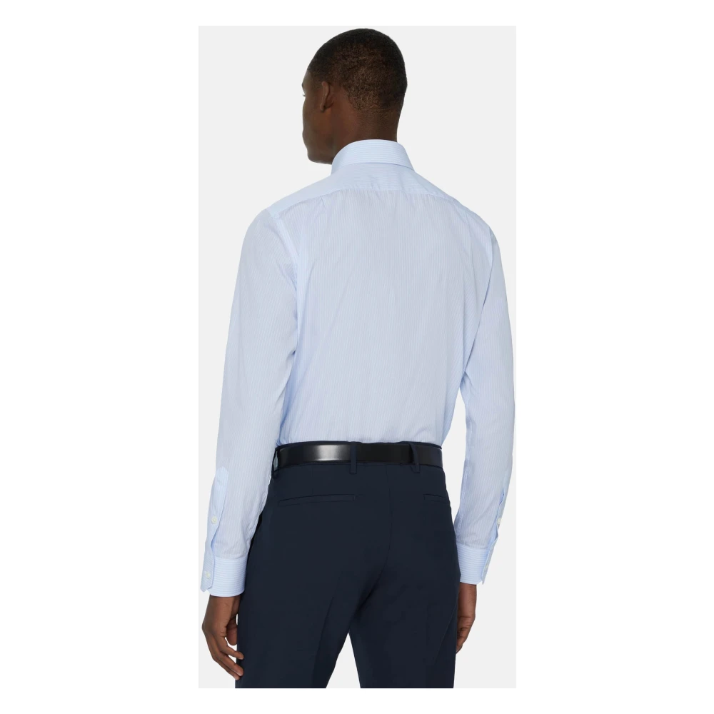 Boggi Milano Regular Fit gestreept katoenen overhemd Blue Heren