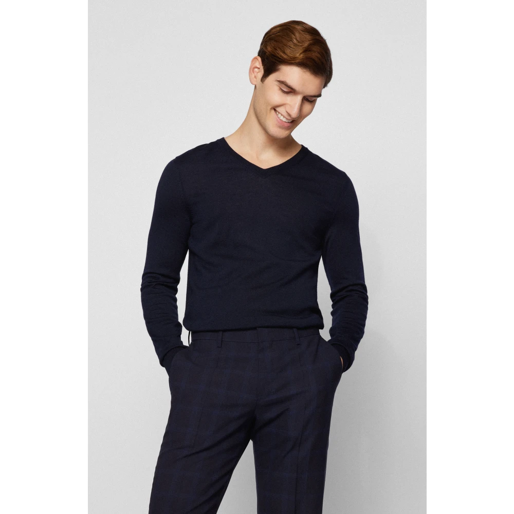 Hugo Boss Stijlvolle pull voor mannen Blue Heren