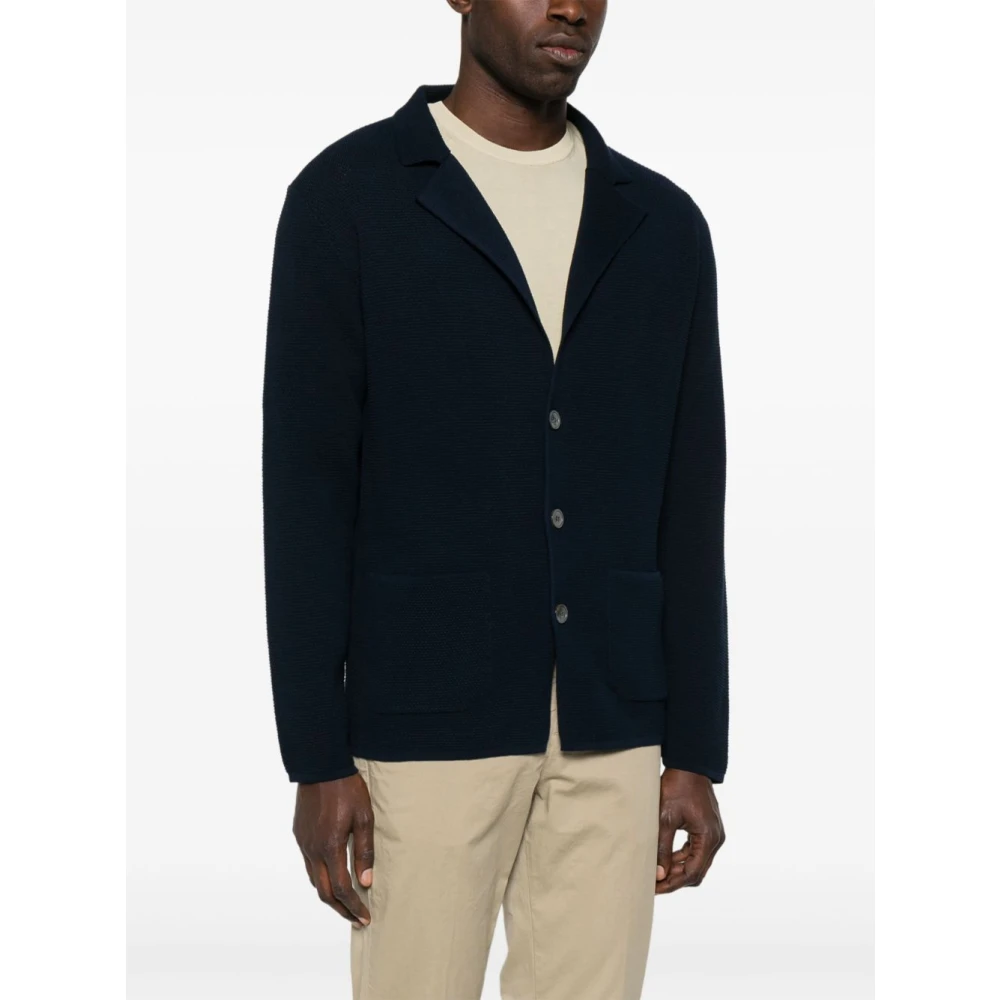 Daniele Fiesoli Blauwe Jas Knoopsluiting Zakken Blue Heren