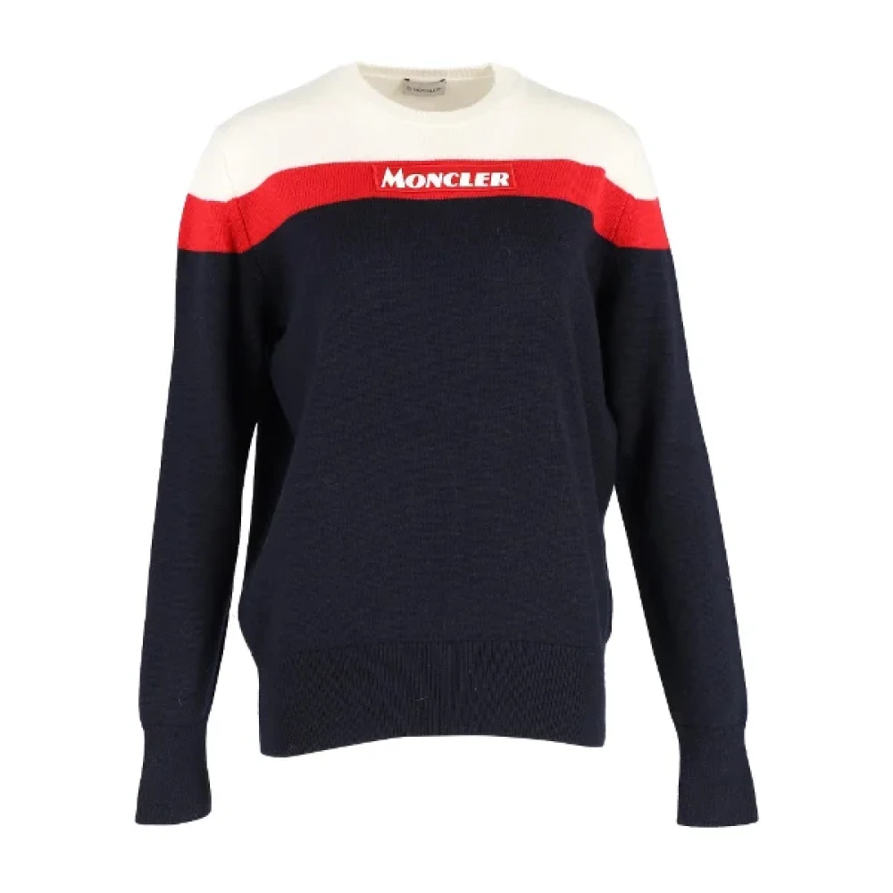 Moncler Pre-owned Wool tops Blue Heren