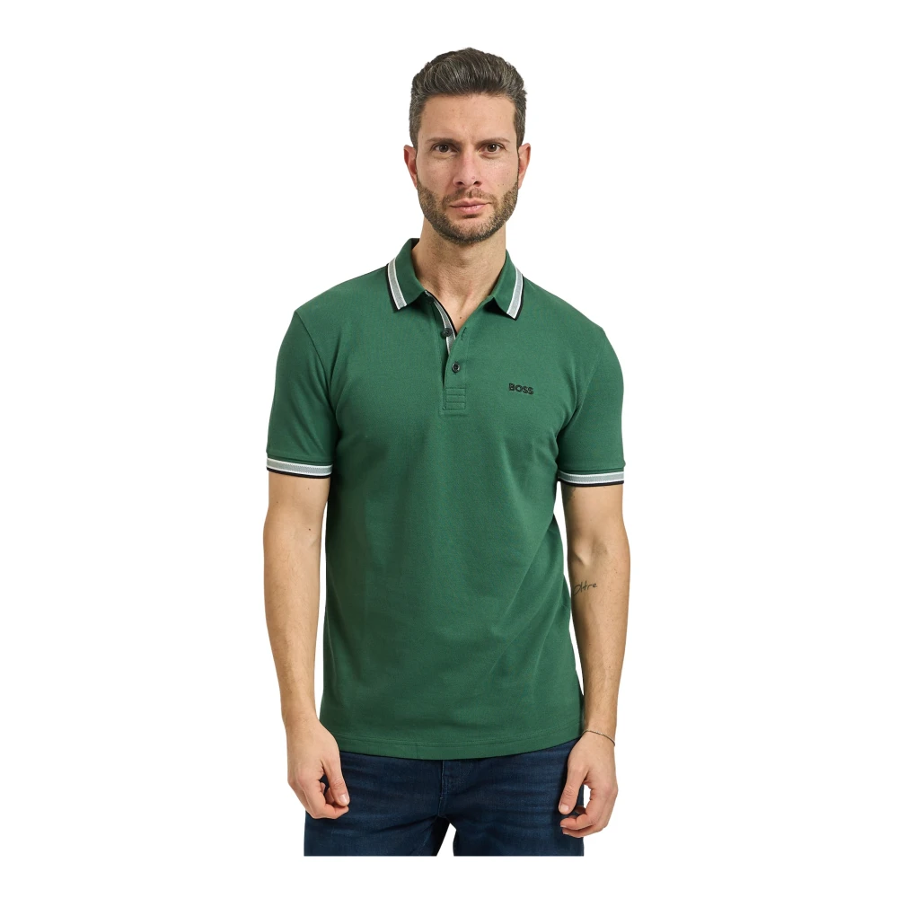 Hugo Men's Green Polo Shirts, S, Paddy Piqué Polo