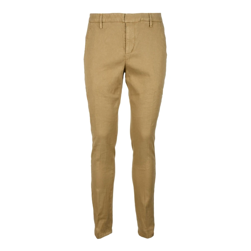 Dondup Linnenmix Gaubert Broek met Rits Brown Heren