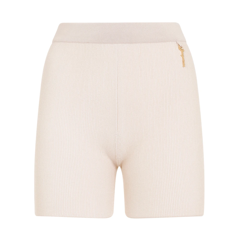 Jacquemus Stilren Nude & Neutrals Elastisk Midja Shorts Beige, Dam