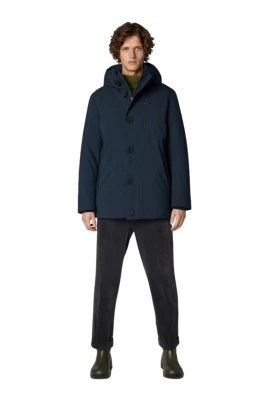 Blå och gröna parkas