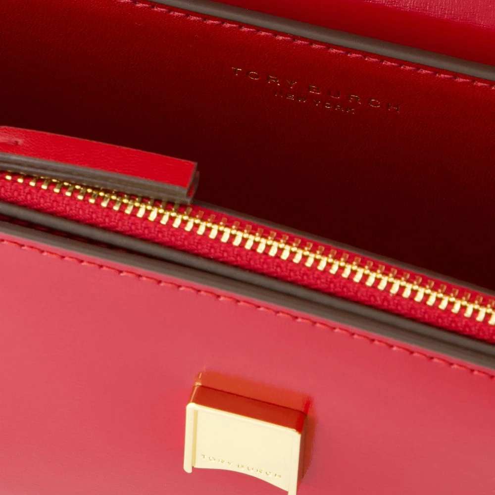 TORY BURCH Rode Leren Schoudertas Red Dames