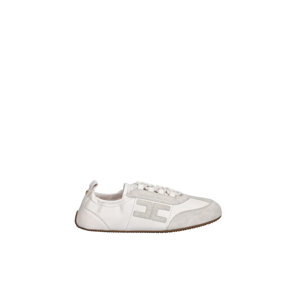 Elisabetta Franchi Leren Sneakers Dames Schoenen Wit
