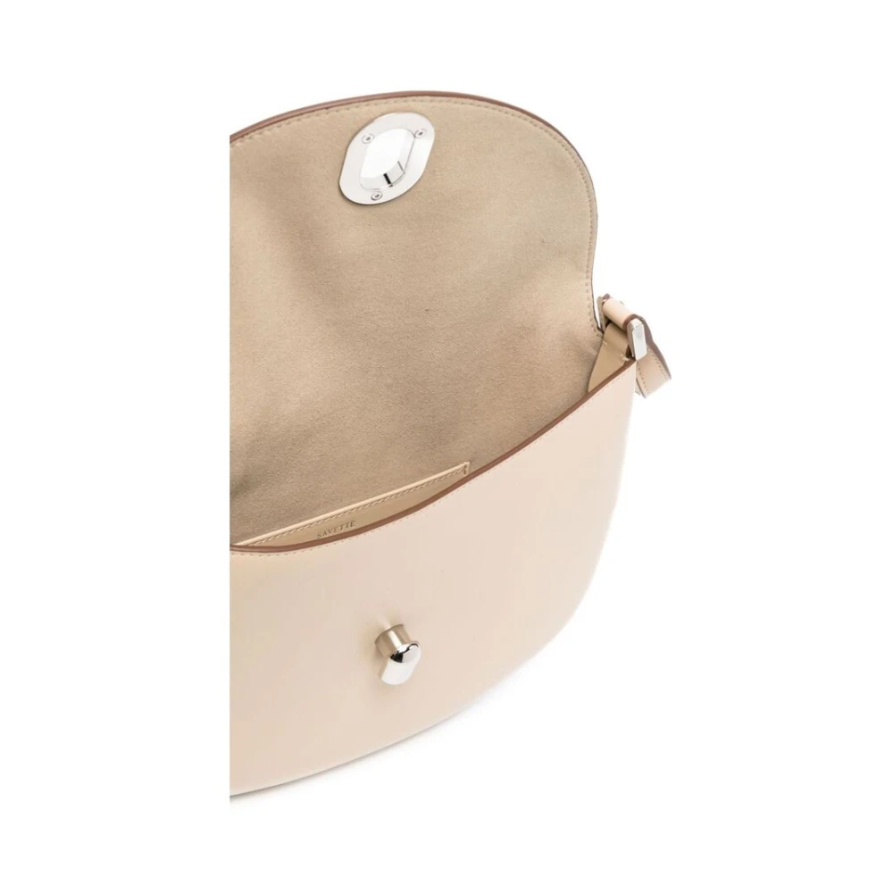 Savette Beige Leren Schoudertas Beige Dames