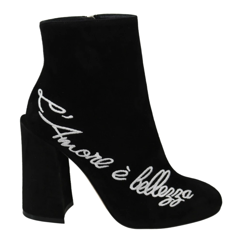 Dolce & Gabbana Black Suede L'Amore E'Bellezza Boots Shoes - EU35/US4.5 - Image 3