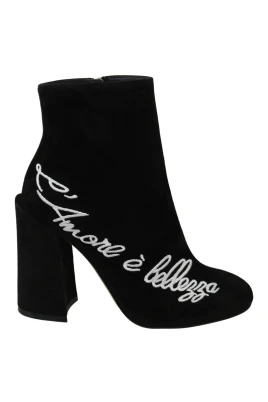 Broderade Lammwildleder Ankelboots