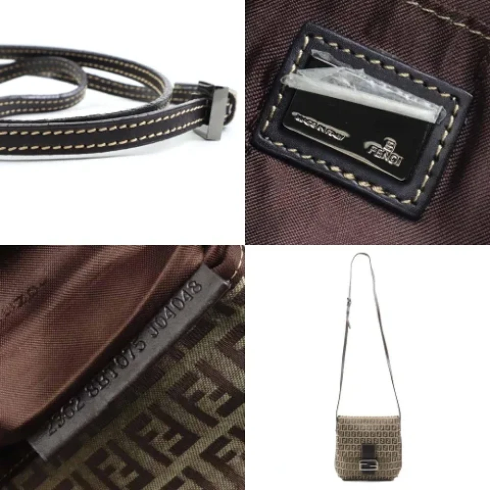 Fendi Vintage Pre-owned Canvas shoulder-bags Brown Dames
