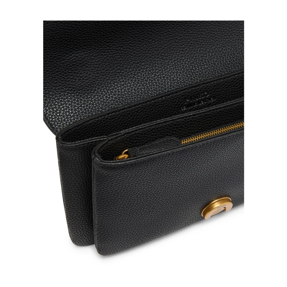 pinko Zachte Mini Pelle Love One Black Dames