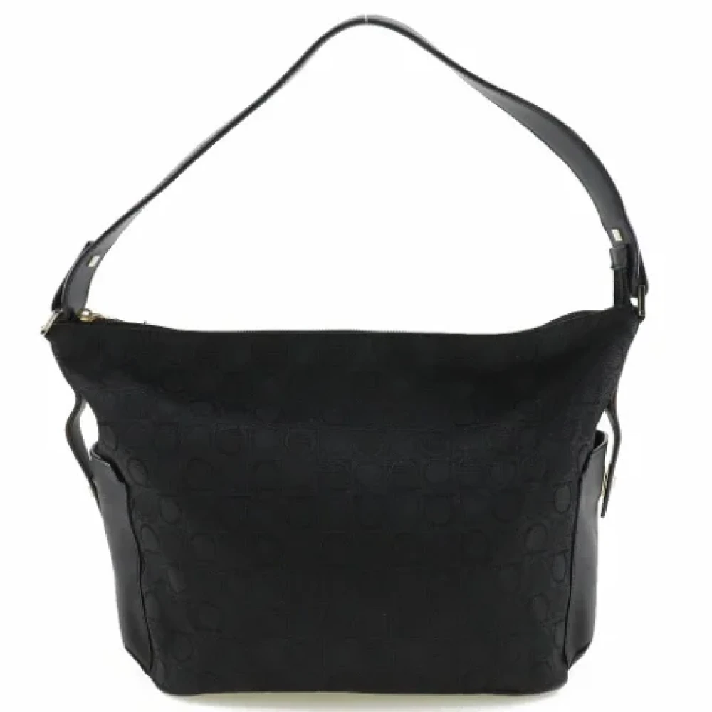 Salvatore Ferragamo Pre-owned Fabric shoulder-bags Black Dames