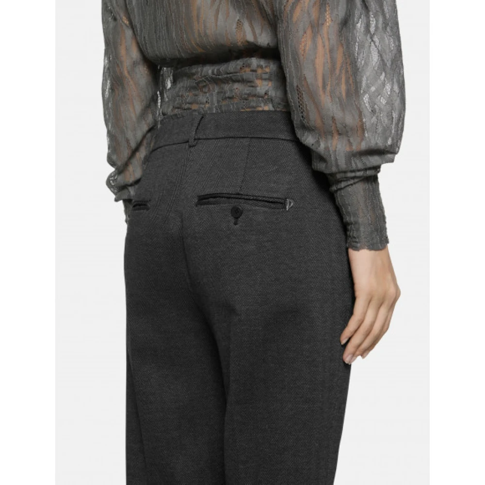Dondup Loszittende Chino Broek Enkel Lengte Gray Dames
