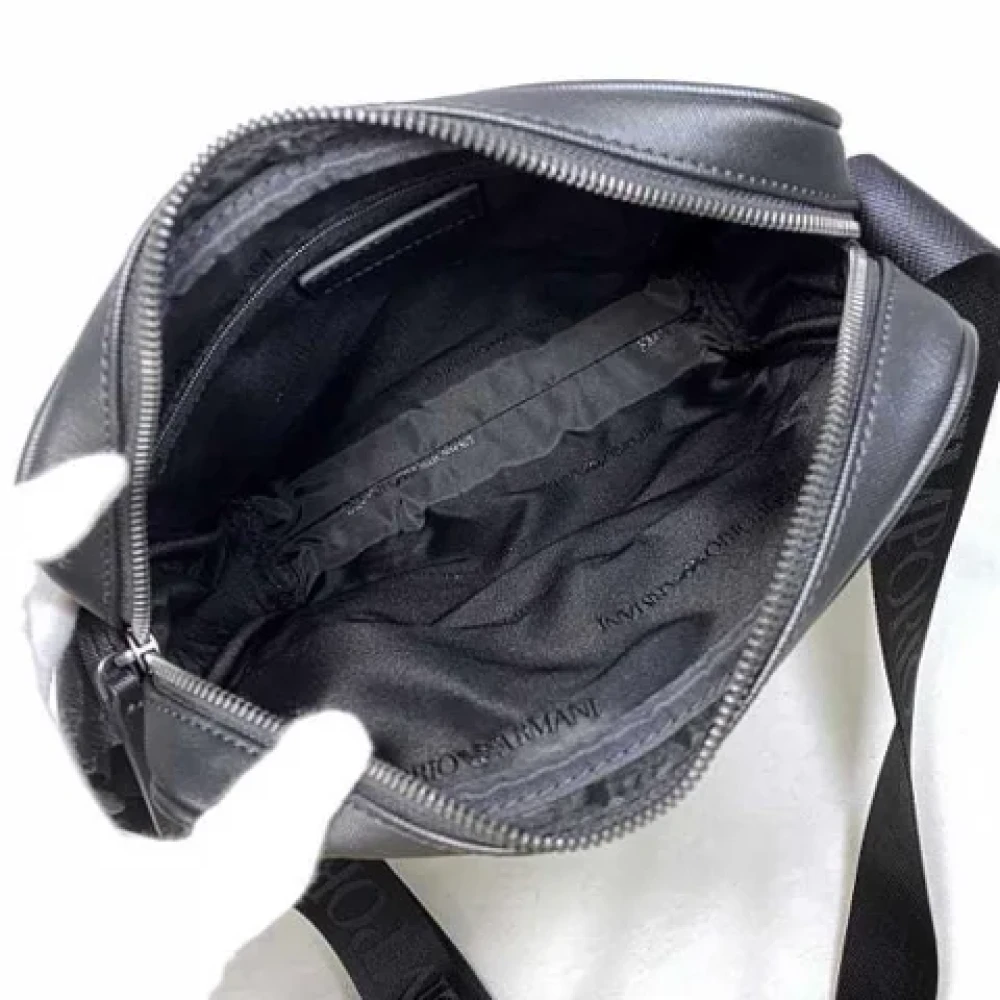 Armani Pre-owned Canvas shoulder-bags Black Heren