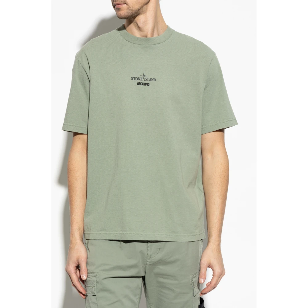 Stone Island T-shirt met logo Green Heren