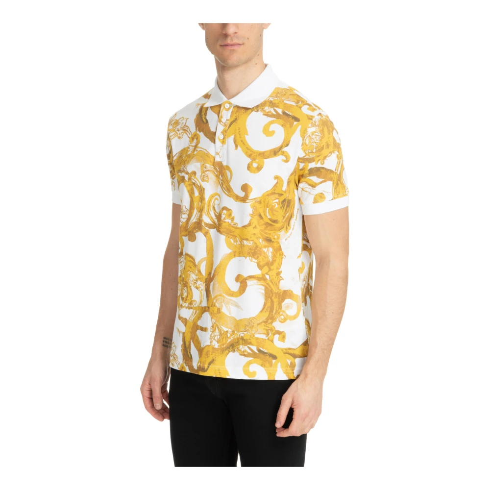 Versace Jeans Couture Abstract Waterverf Polo Shirt Multicolor Heren