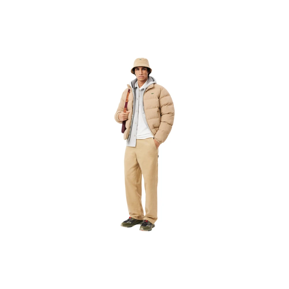 Lacoste Velours Gewatteerde Winterjas Beige Heren