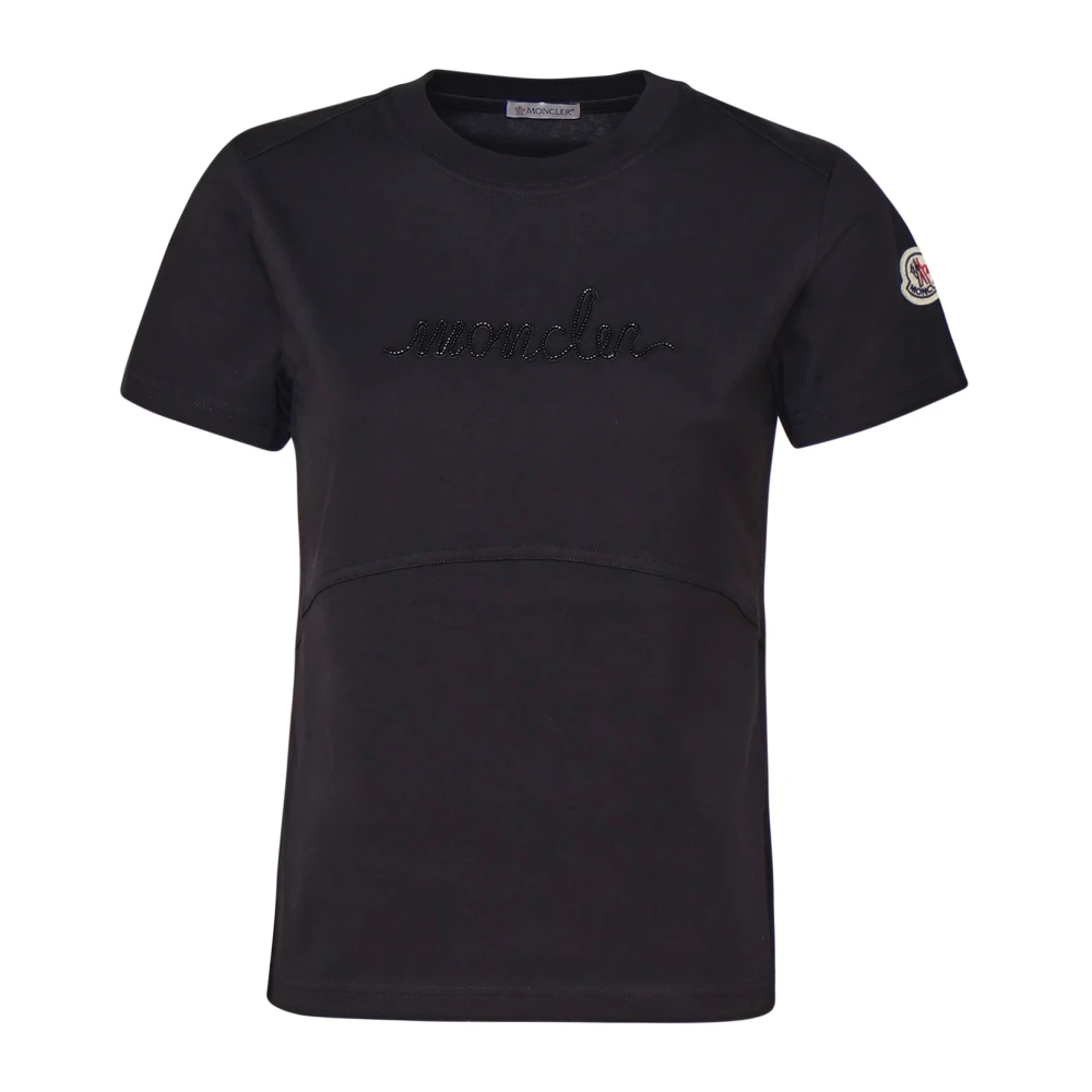 Moncler - Tops > T-Shirts - Black - Moncler - Modalova