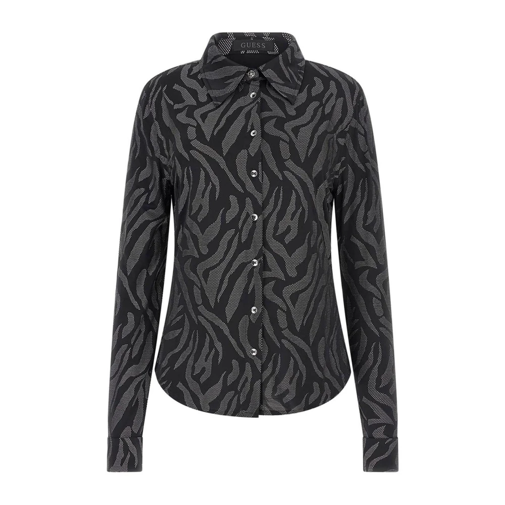 Guess Gestreept overhemd met lange mouwen Alizee Black Dames