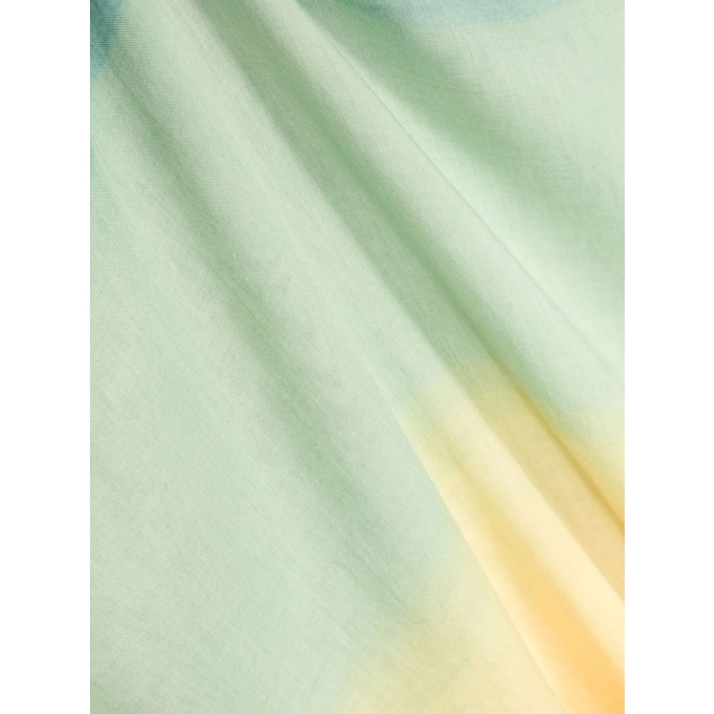 Faliero Sarti Regenboog Motief Zijden Sjaal Multicolor Dames