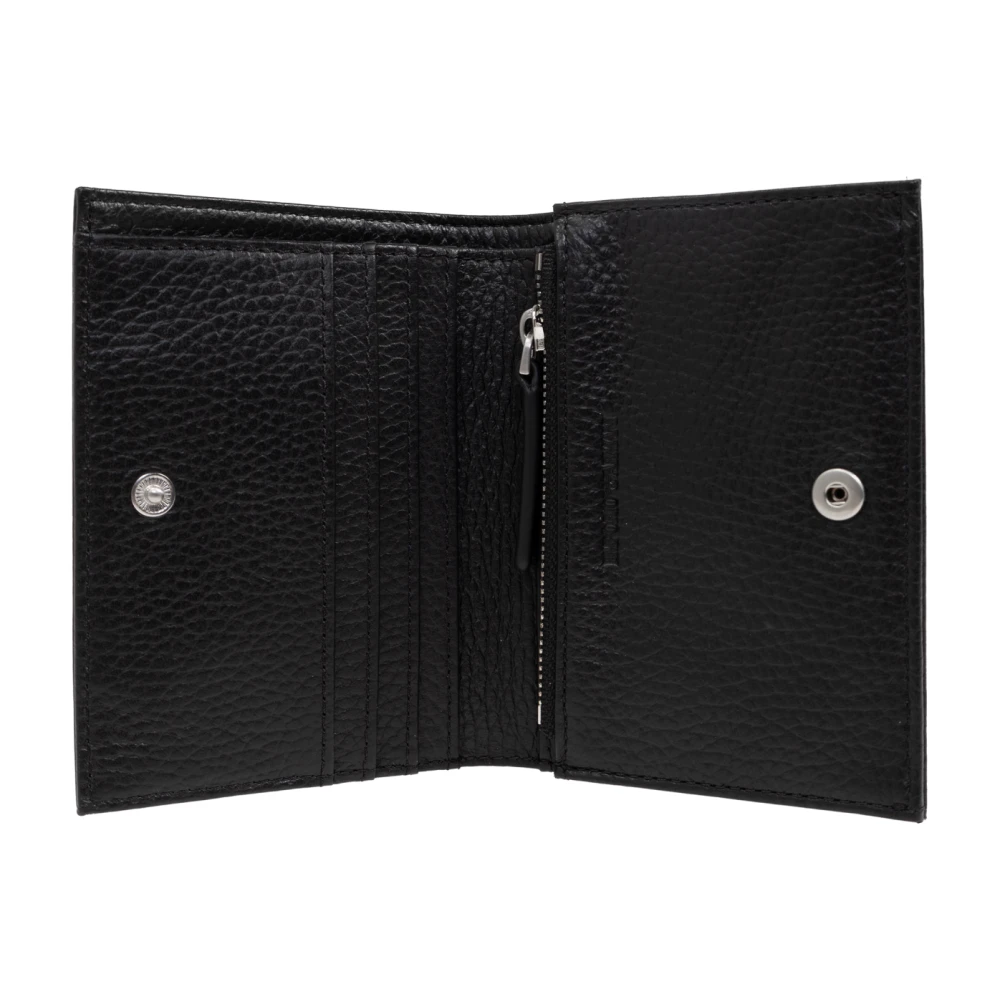 Emporio Armani Leren portemonnee Black Unisex