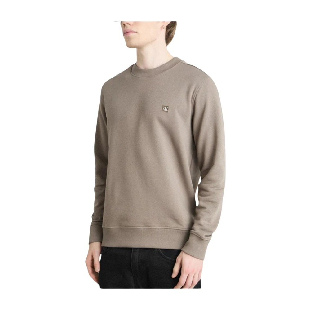 Calvin Klein Elegant Badge Sweatshirt Brown Heren