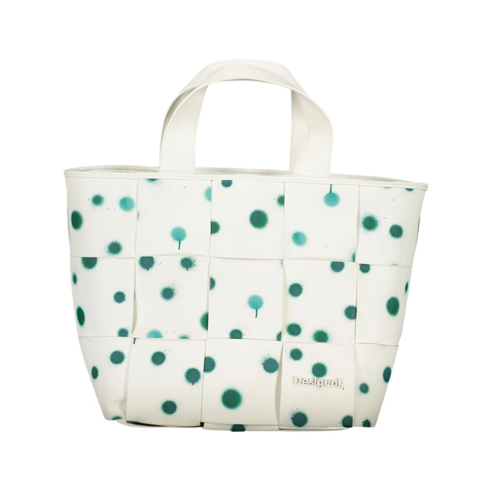 Desigual Women's Multicolor Shopping Bags, One Size, White Handbag With Chain Shoulder Strap