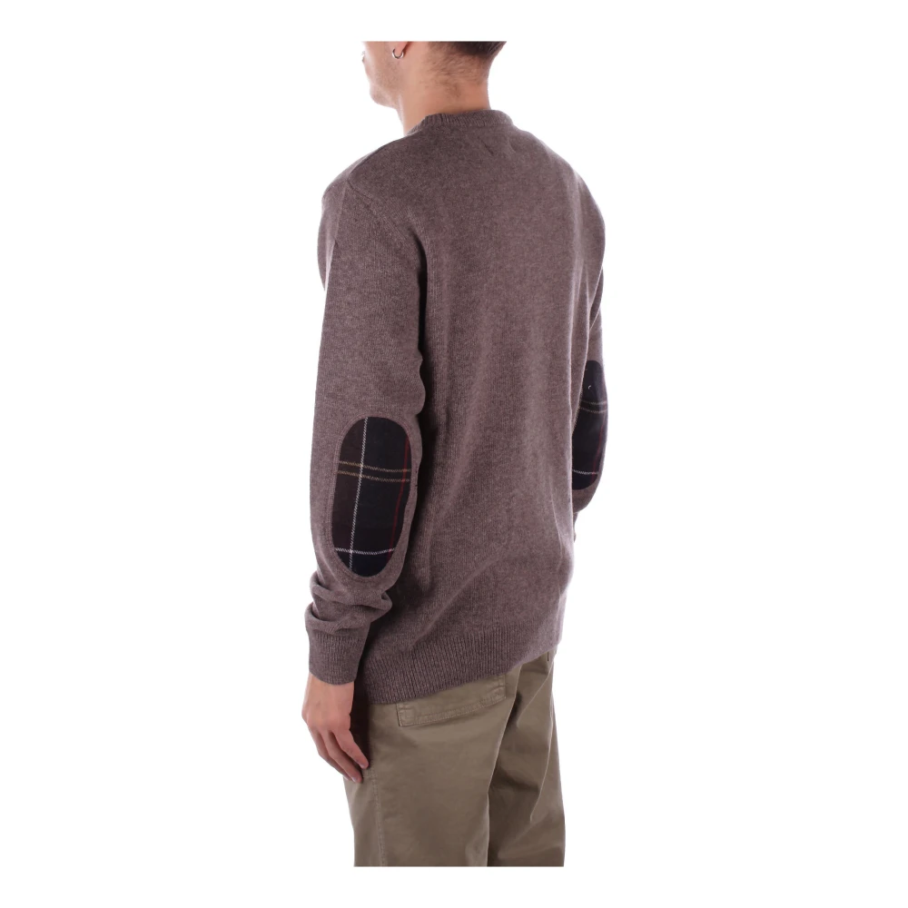 Barbour Beige Trui met Elleboogstukken Purple Heren