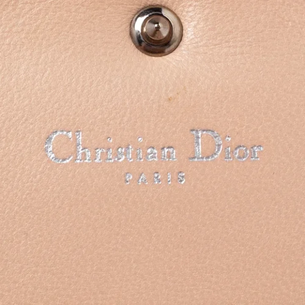 Dior Vintage Pre-owned Leather wallets Beige Dames