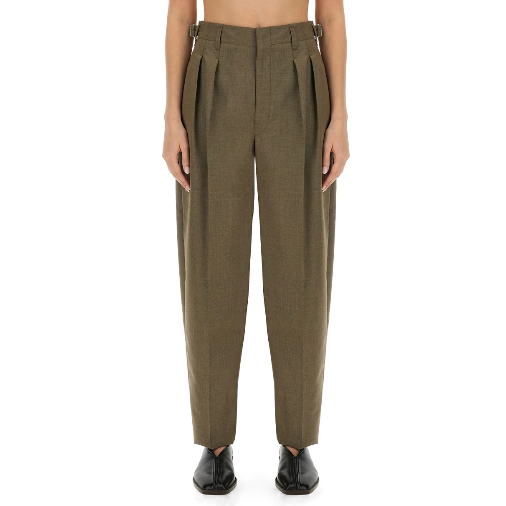 Lemaire Tapered Geplooide Broek Brown Dames