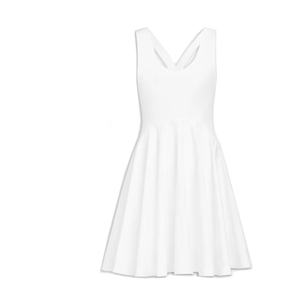 Alaïa Witte Katoenen Mini Jurk Elegante Stijl White Dames
