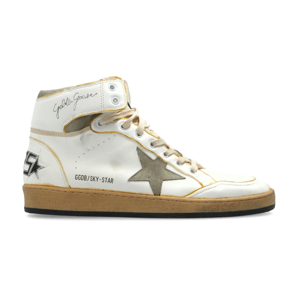 Golden Goose Herr Vit Skor 43 Eu, Läder, Sky Star Ankelhöga Sportskor