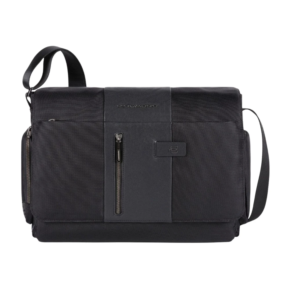 Piquadro Men's Black Laptop Bags & Cases, One Size, Brief 2 Messenger Bag