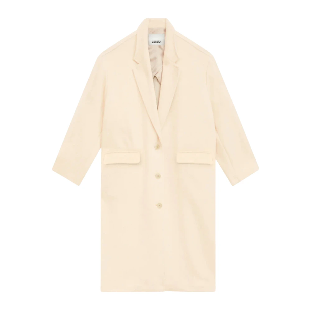 Isabel marant Efezia Beige Kasjmier Wol Lange Jas Beige Heren