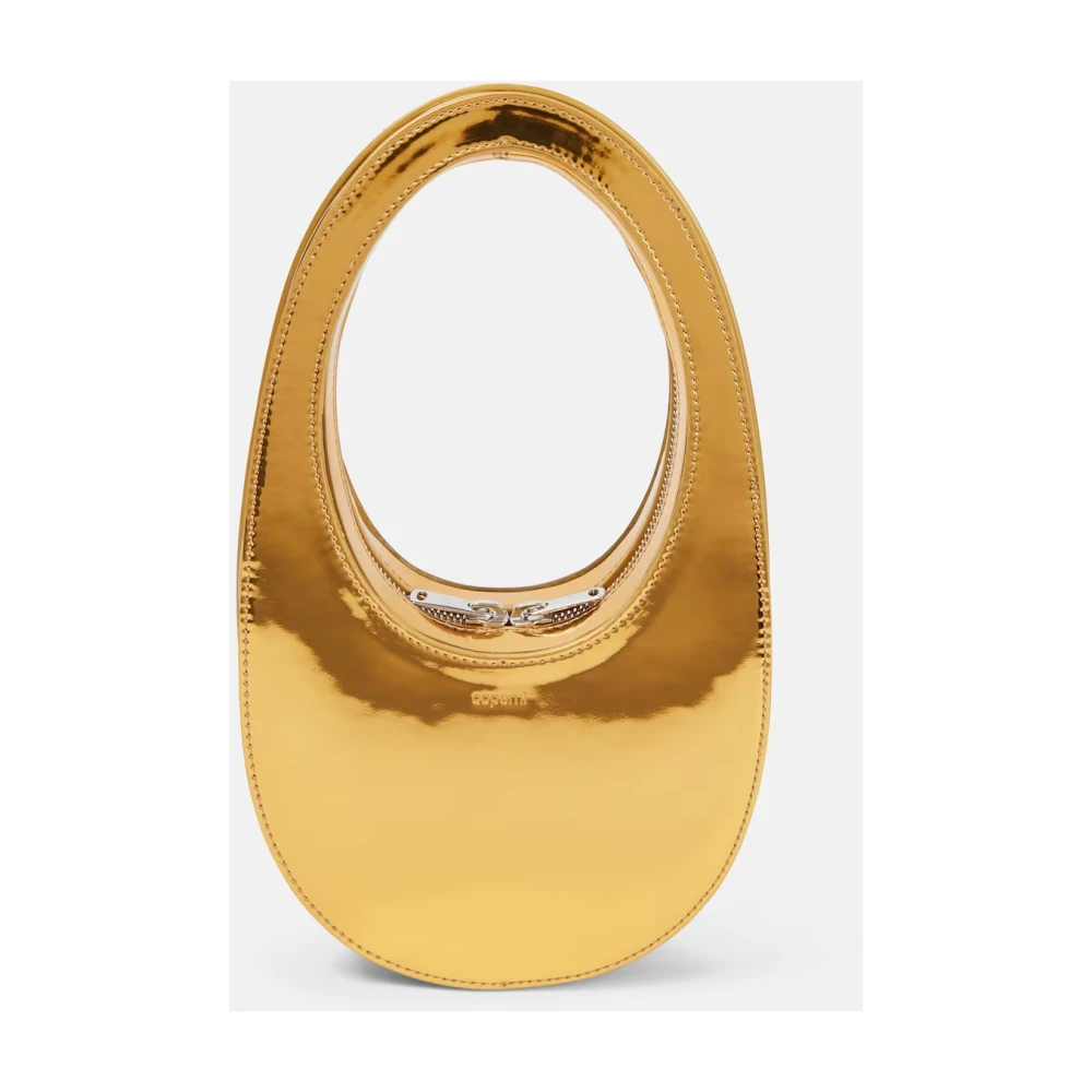 Coperni Moderne Ovale Metallic Gouden Swipe Tas Yellow Dames