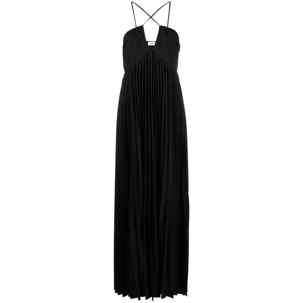 Vestido discount negro plisado