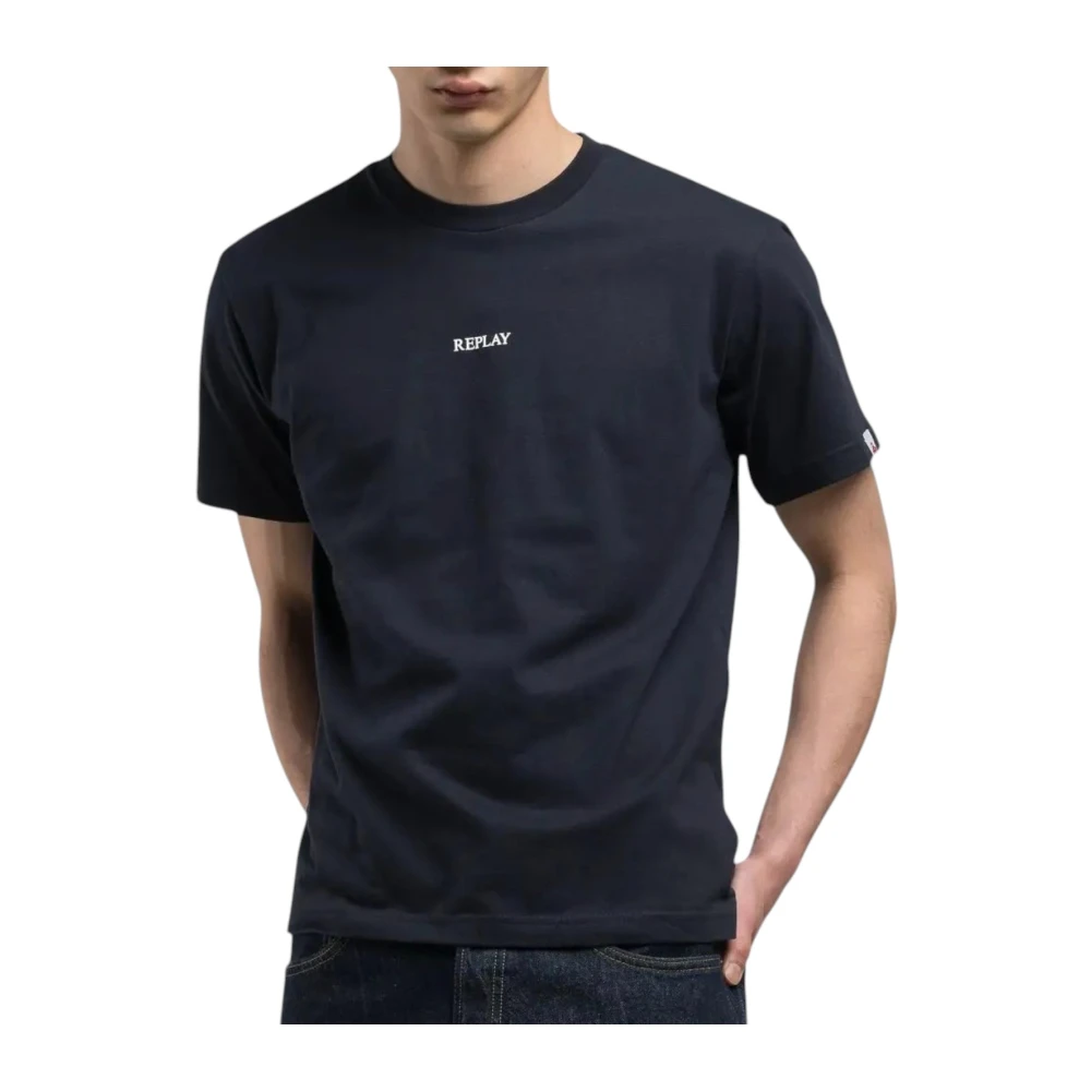 Replay Katoenen T-shirt Blue Heren