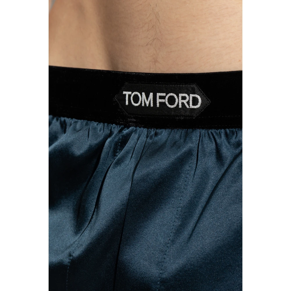 Tom Ford Zijden lingerie shorts Blue Heren
