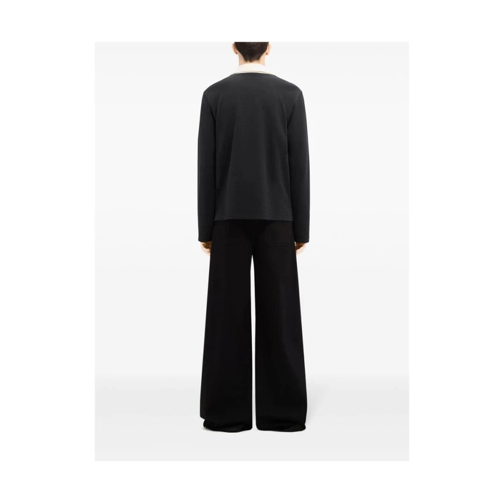 Courrèges Zwarte Wijde Pijp Katoenmix Jeans Black Heren
