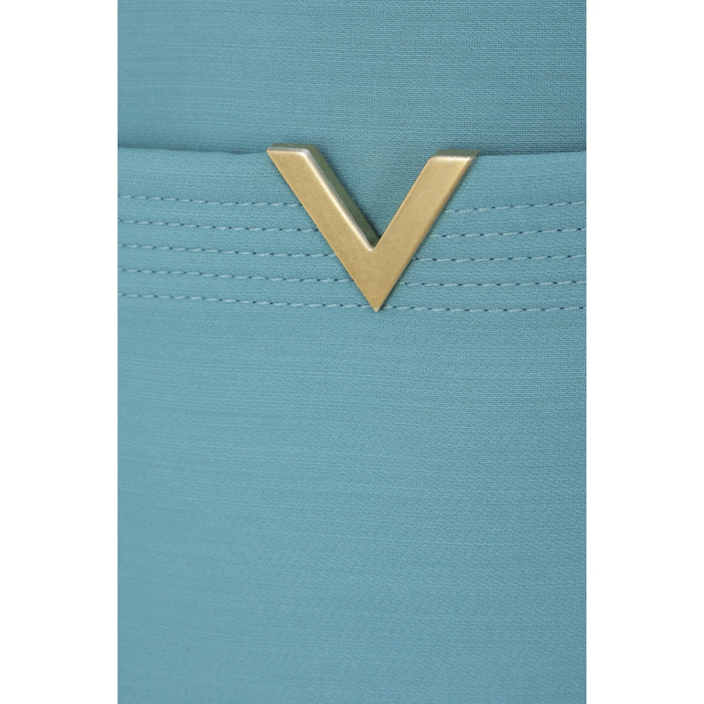 Valentino Garavani Blauwe Crepe Couture Korte Jurk Blue Dames