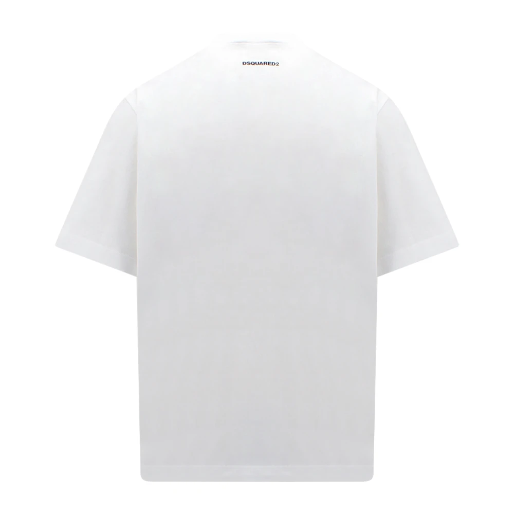 Dsquared2 Katoenen T-shirt met microkralen White Dames