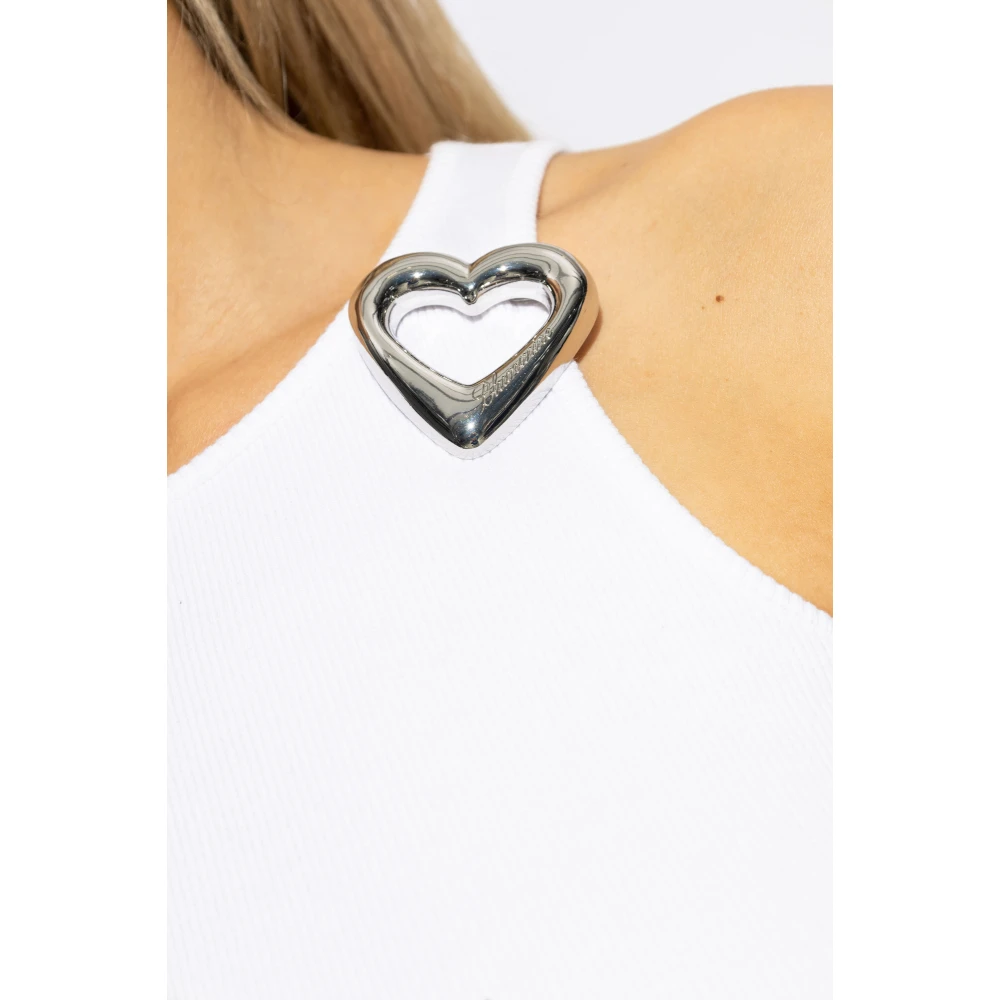 Blumarine Top met een hartvormige applicatie White Dames